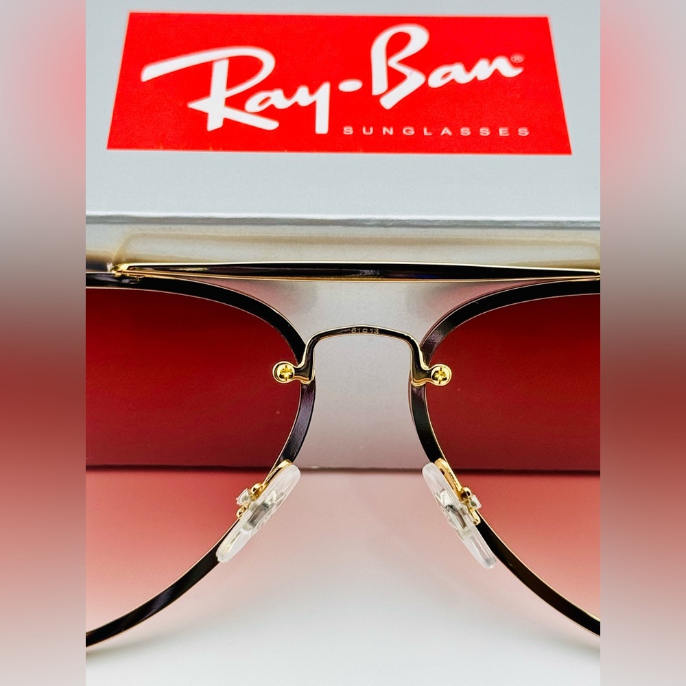 Ray-Ban Blaze Aviator Sunglasses RB3584N Gold Frame Red Gradient Lenses UNISEX - Picture 15 of 16